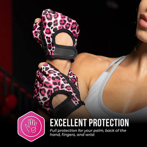 High Quality Half-Finger Workout Gloves for Women <b>Light</b> Palm Padded Custom Printing <b>Cheap</b> Prices for Gym and Sports Use - Product Image 4