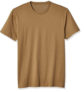 Camiseta de Hombre de Algodón/Poliéster Premium, Tejido de Punto de Alta Calidad, Color Sólido, Personalizable con Logotipo, al por Mayor, Marrón, Ligera y Transpirable - Product Image 1