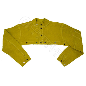 Manches de protection en cuir marron pour soudeur, résistantes à la chaleur et au feu - Product Image 4