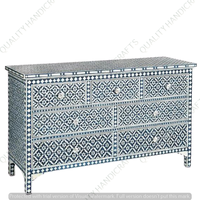Commode à 7 tiroirs en os incrusté moderne en gros, meuble de salon, bar à domicile, meuble de sous-sol, artisanat de qualité indienne