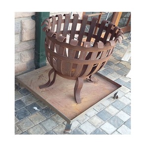 Foyer au design exceptionnel avec support en fer et couvercle en treillis métallique, foyer en cuivre fait à la main pour accessoires de jardin - Product Image 5