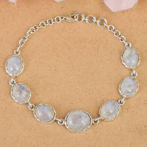 Bracelet à breloques en pierre de lune arc-en-ciel, couleur naturelle du feu, en argent Sterling 925, nouveau design, bijoux de bonne qualité, meilleures ventes - Product Image 3