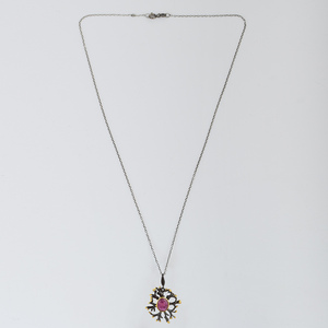 Collier à breloques en argent Sterling 925 Offre Spéciale, pendentif de conception d'arbre de pierres précieuses rubis, bijoux au prix le plus bas, vente en gros - Product Image 6