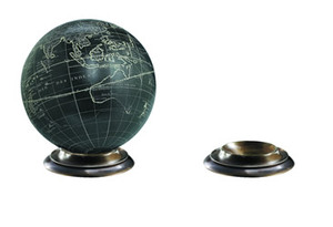 Porte-bougie décoratif en forme de globe terrestre noir |   Décoration de table moderne pour bureau à domicile avec base en métal, pièce décorative cadeau - Product Image 5