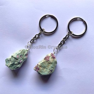 Best quality Ruby Fuchsite Natural Rough Keychain - Product Image 1