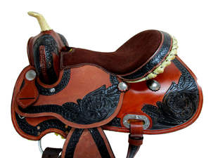 Juego de tachuelas de sillín de caballo occidental de carreras de barril de cuero genuino duradero de primera calidad varios tamaños 14 '-18' varios colores disponibles - Product Image 4