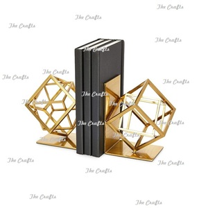 Sujetalibros de soporte de libro de diseño atractivo Sujetalibros de color dorado de metal hechos a mano para uso en el hogar, la Oficina y las escuelas - Product Image 1