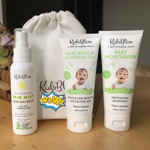 KidsBliss Baby Reise Sets-Bad Shampoo-Feuchtigkeitscreme-Organische Insect Repellent -100% Natur Australische Gemacht-Chemische freies