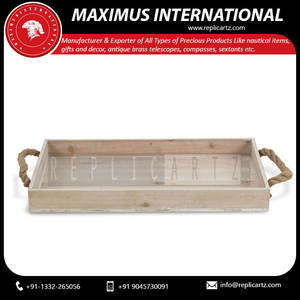 Nuevo diseño de café de madera de alta calidad, aperitivos, bandejas para servir alimentos plato de bandeja de cobre puro, servir té café - Product Image 6