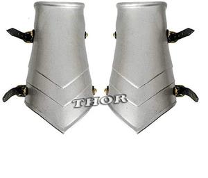 Latón medieval/acabado plateado tira de cuero diseño de acero protectores de brazo disfraz Halloween artesanía de Metal producto - Product Image 6