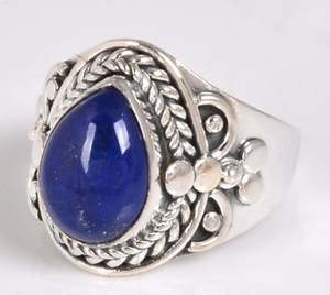 Lapislázuli Natural Original, joyería de piedras preciosas, anillos de plata de ley 925, precio de fábrica al por mayor - Product Image 2