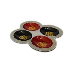 Ensemble de deux bols au Design personnalisé avec plateau et finition brillante de couleur noir foncé Design impressionnant bol de rangement - Product Image 3