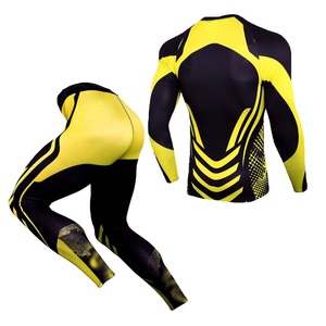 Vêtements de sport d'extérieur en gros, logo personnalisé, vêtements de compression pour l'entraînement, fitness, yoga, coton, gym, ensembles respirants à séchage rapide en 2 pièces - Product Image 2
