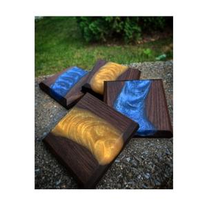 Wholesale Wood and 2 Resin coaster Color Tea <b>Coffee</b> Wine Coaster for Kitchen Tabletop Table Decoration & Accessories Mats & <b>Pads</b> - Product Image 1