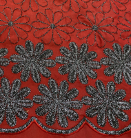 Conjunto de ropa con bordado de Dubái para mujer, tejido de encaje de gasa de algodón suizo para fabricante y proveedor de ropa, color rojo, novedad de 2023