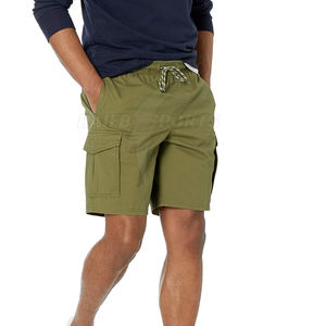 กางเกงขาสั้นลำลองผ้าฝ้าย100% สำหรับผู้ชายปรับแต่งได้ชุดกันยับสำหรับวิ่งชายหาดยิมผ้าใบเทอร์รี่ย้อมสีล้วนเป็นมิตรกับสิ่งแวดล้อม - Product Image 4