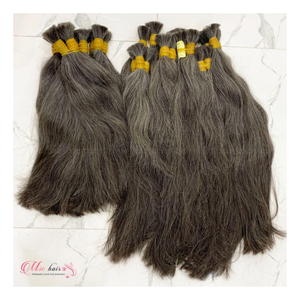 Extensions en vrac Remy humains droites noires de haute qualité cheveux crus alignés sur les cuticules - Product Image 3