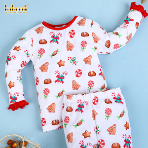 BB2371 Vêtements de détente décontractés de Noël pour filles 100% coton Vêtements pour enfants - Product Image 2