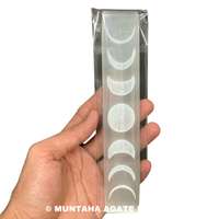 Magnifique Barre Rectangulaire Gravée Phases de Lune Blanches Qualité Supérieure Cadeau en Cristal Muntaha Agate Exports Vente en Gros Technique Mosaïque