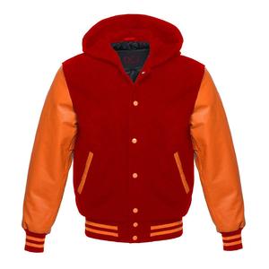 Chaqueta Varsity Unisex OEM/ODM, 100% Lana, Mangas de Lona y Poliéster, Diseño Bicolor, Moda Urbana, Invierno, Resistente al Viento e Impermeable - Product Image 4