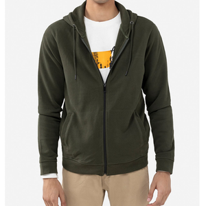 Nueva Sudadera con capucha de gran tamaño Unisex al por mayor 100% algodón cuello redondo cremallera logotipo personalizado bordado hombres Sudadera con capucha Lisa para invierno - Product Image 1