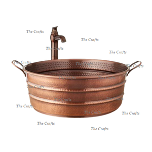 Marvelous Design Oval Shape Utensils <b>Sink</b> In Copper Hammered Wash Basin <b>Sink</b> For <b>Bathroom</b> And Kitchen Use - Product Image 5