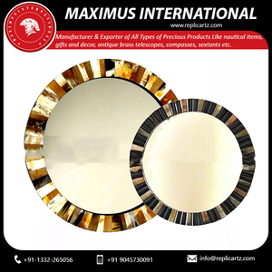 Popular Inlay Horn <b>Mirror</b> Frame <b>Wall</b> <b>Mirror</b> Decor Handmade Natural Horn <b>Mirror</b> <b>for</b> Vanity Washroom Bathroom Entryway Living Room - Product Image 4