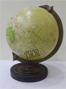 Globe décoratif de carte du monde, en bois, Globe rotatif, pour décor de bureau - Product Image 2