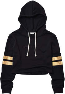 เสื้อฮู้ดตัวสั้นของผู้หญิงทำจากผ้าฝ้าย100% เสื้อครอปท็อป - Product Image 2