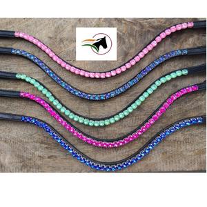 Bande adhésive de cheval en cristal laquée colorée, luxe-abordable, avec boucle, ouverte, colorée, 1 pièce - Product Image 1