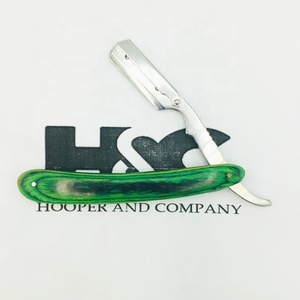 New Razor Green Wood Handle <b>Barber</b> Razor Custom Razor Changeable <b>Blade</b> Pakistan Made Wood Handle logo packing - Product Image 3