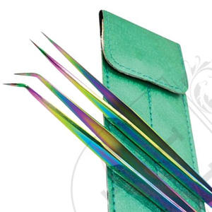 OEM ODM-Juego de pinzas individuales y dobles para extensiones de pestañas, servicio personalizado de acero inoxidable, Etiqueta Privada - Product Image 3