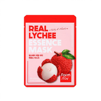 Masque à l'essence de litchi réel de la ferme-produit cosmétique de corée-anti-âge anti-rides blanchissant lifting du visage hydratant