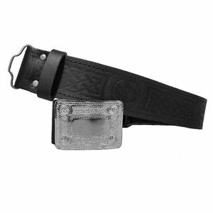 เข็มขัดสก็อตไฮแลนด์แบบดั้งเดิมเข็มขัดพับจีบหนังดีไซน์แบบ2025 - Product Image 1