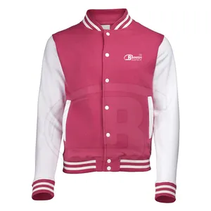 Low MOQ Custom Twill Covered Button Quick Dry Men Letterman Jacket