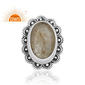 Fabulous Golden Rutile Gemstone <b>Ring</b> <b>Indian</b> Antique Designer Solid Sterling Silver <b>Ring</b> Jewelry Manufacturer Classic Collection - Product Image 6