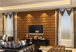 แผงติดผนัง3d ลายนูนสำหรับตกแต่งห้องนั่งเล่นกันความชื้น,แผ่นผนัง3d หนังเทียมทันสมัยสำหรับตกแต่งบ้าน - Product Image 3