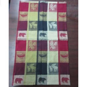 <b>Reindeer</b> Christmas Special Embroidered Printed Black White 100% Organic Cotton Kitchen Towels from India GOTS Certificates - Product Image 3