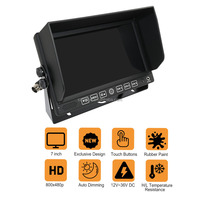 Haute qualité 7 pouces 1024*600 IPS moniteur de véhicule rvb TFT LCD camion Bus moniteur 3 entrées vidéo CVBS AHD Support usine en gros