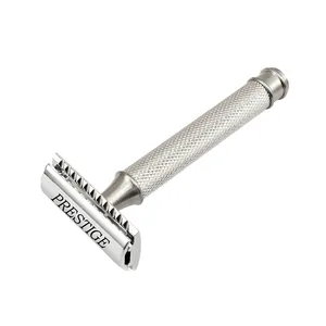 Prestige Razor 1501-maquinilla de afeitar de seguridad de doble filo para afeitado y cuidado Personal, de acero inoxidable, para hombre