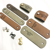 Étiquettes de vêtement de marque personnalisées en cuir PU, logo scellé