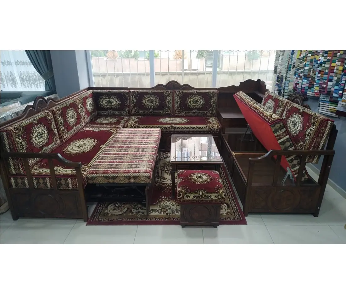 Set Sofa Bed kayu-gratis pengiriman ke alamat Anda seluruh dunia-ukuran: 260*300*260 cm-Set Sofa bentuk U