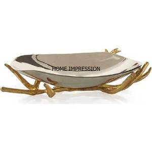 Polished Aluminium Fancy Modern Branches Design Decor <b>Disposable</b> Eco-Friendly <b>Platter</b> Bowl - Product Image 5