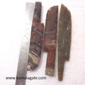 Wholesale 4 Inch Hand Knapped Gemstone Arrowhead <b>Knife</b> Semi-Precious Stone <b>Crafts</b> with Natural Agate <b>Knife</b> Point - Product Image 1