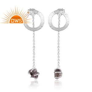 Pendiente de plata de ley fina Herkimer Diamond Long Drop Fancy Joyería de piedras preciosas para mujer Regalo para ella - Product Image 2