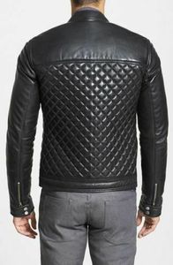 Chaqueta de motociclista Unisex, de cuero de oveja con cremallera, color negro, alta calidad, 100% - Product Image 2