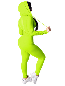 Top français éponge maigre survêtement femmes bouffée impression recadrée fermeture éclair respirant à capuche survêtement pantalons de survêtement ensemble Streetwear - Product Image 6