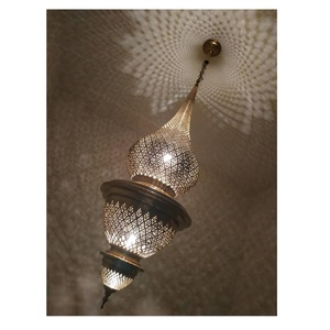 Superbe Grande Marocain Pendentif Lumière En Laiton, Lustre Antique En Laiton, Lustre Magnifique - Product Image 1