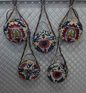 Sacs à bandoulière en tissu brodé en coton léger avec poignée en cuir et fermeture à glissière, sacs à bandoulière multi-poches, accessoires pour femmes - Product Image 5