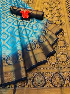 Sarees en soie d'art Alphanumero en gros - Product Image 2